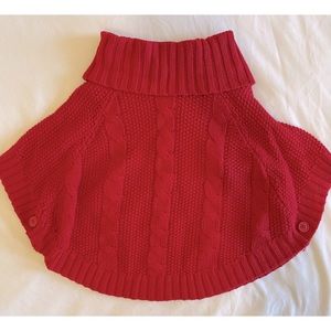 Toddler girl size 3t Carters red turtleneck poncho